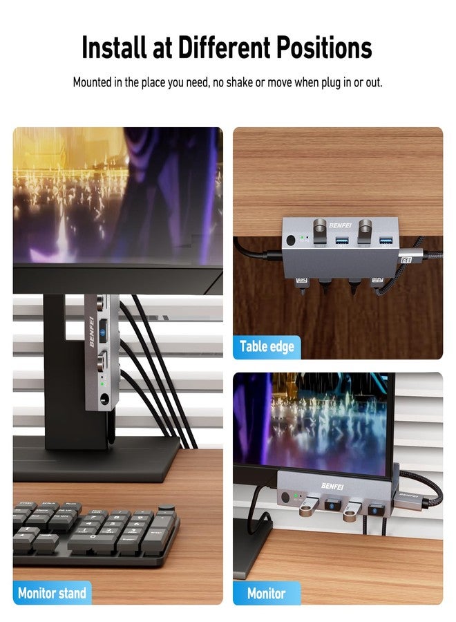 بنفي مفتاح BENFEI USB 3.0 HDMI KVM (8K@60Hz) مزود بـ 4 منافذ USB 3.0 لتوصيل جهازَي كمبيوتر وشاشة ولوحة مفاتيح وفأرة معًا. - Image 4